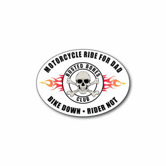 Busted Bones Oval Decal 6" Bike Down Rider Not